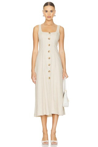 Tularosa Carley Midi Dress in Oatmeal from Revolve.com | Revolve Clothing (Global)
