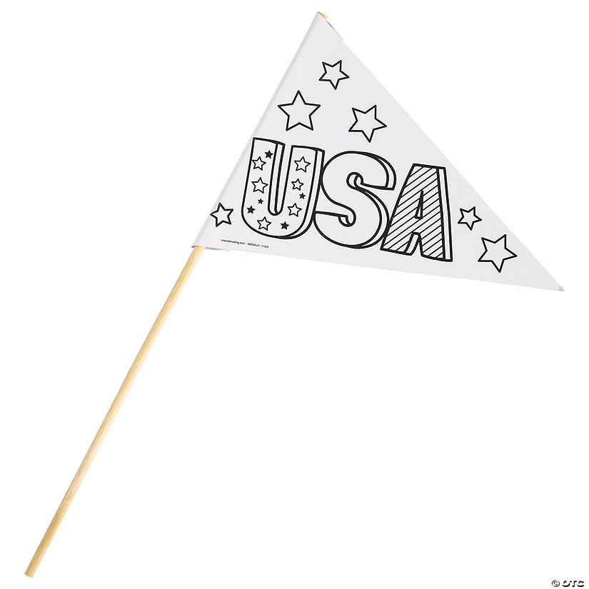 Color Your Own Patriotic Pennant Flags - 24 Pc. | Oriental Trading Company