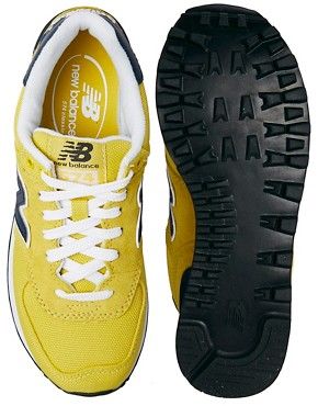 New Balance Yellow Suede and Canvas 574 Trainers | ASOS UK