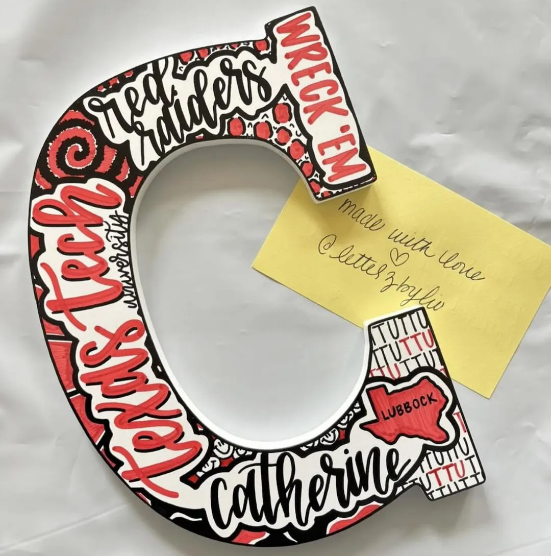 Custom Hand-Painted Wooden College Letter | Dorm Decor, Graduation Gift | Hand-painted & Customiz... | Etsy (US)