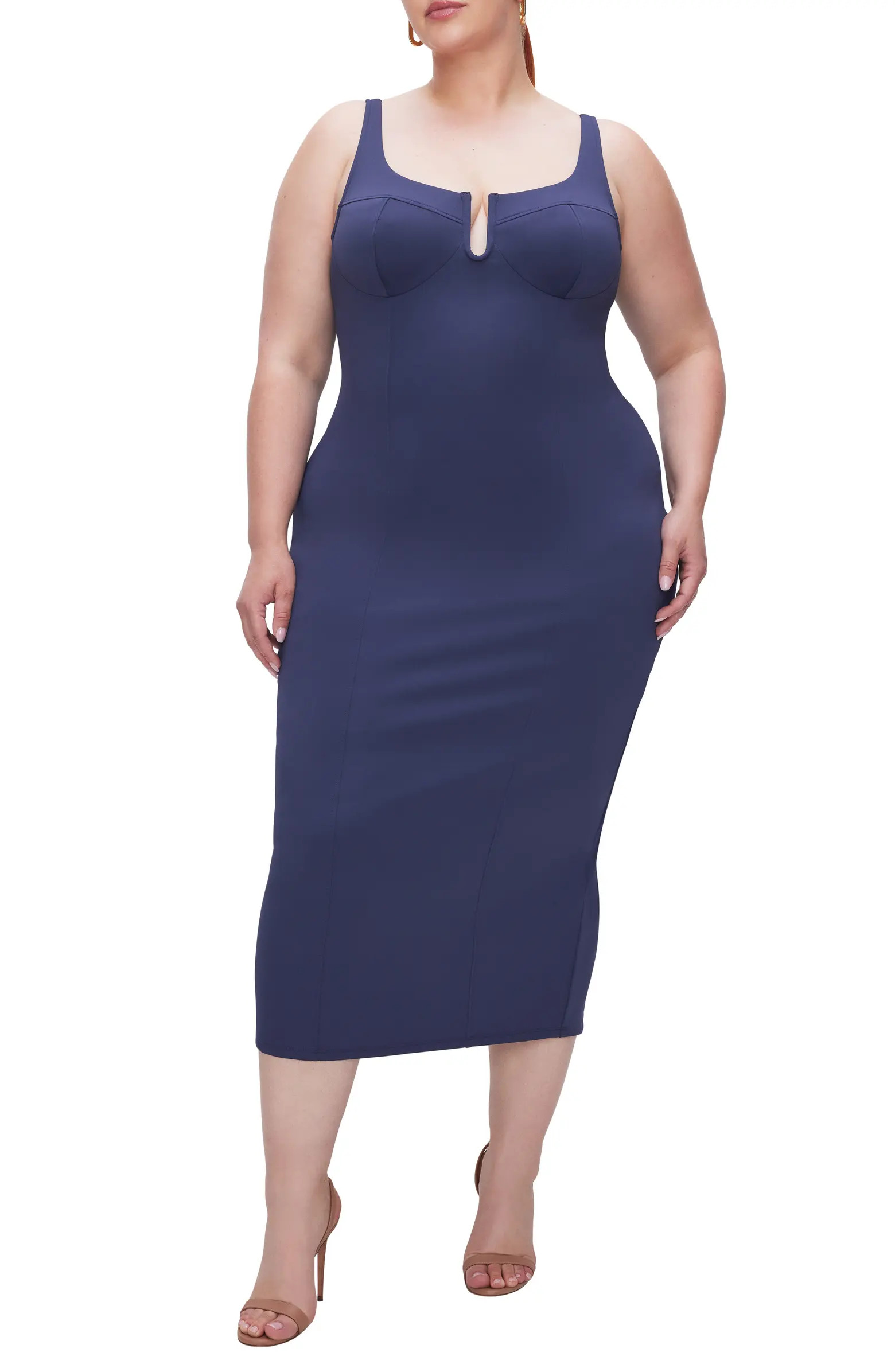 Corset Scuba Midi Dress | Nordstrom