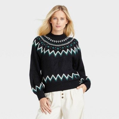 Women's Crewneck Pullover Sweater - Who What Wear™ Chevron | Target