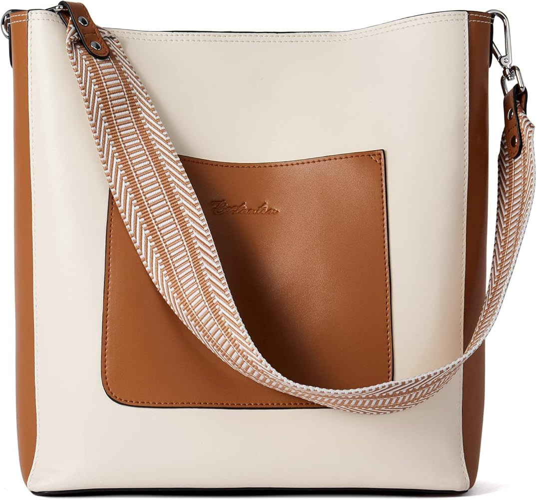 BOSTANTEN Handbags for Women Genuine Leather Designer Hobo Tote Purses Shoulder Crossbody Bucket Bag | Amazon (US)