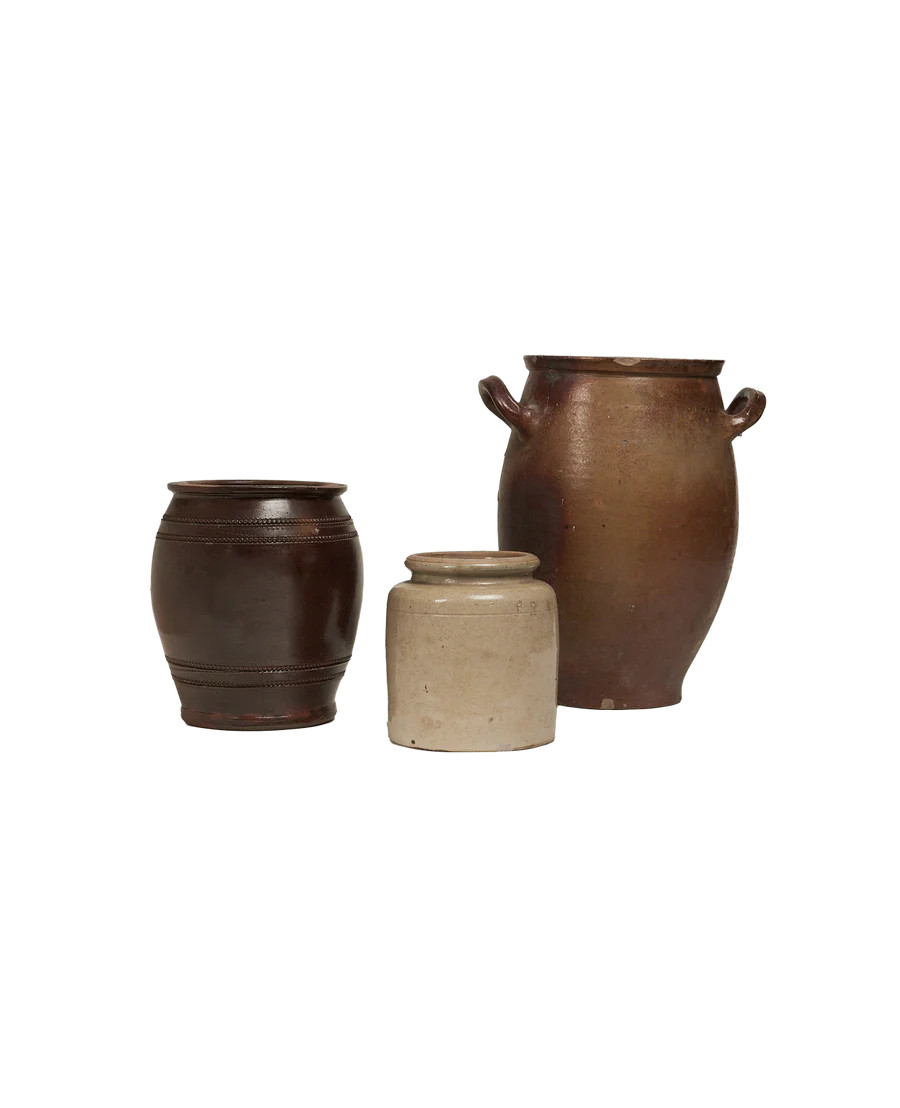 Olive Ateliers Antique French Confit Jar - Assorted - Pots, Pottery, and Planters | Olive Ateliers