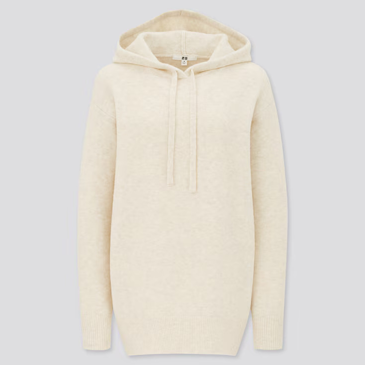 UNIQLO Women's Souffle Yarn Hooded Tunic, Off White, S | UNIQLO (US)
