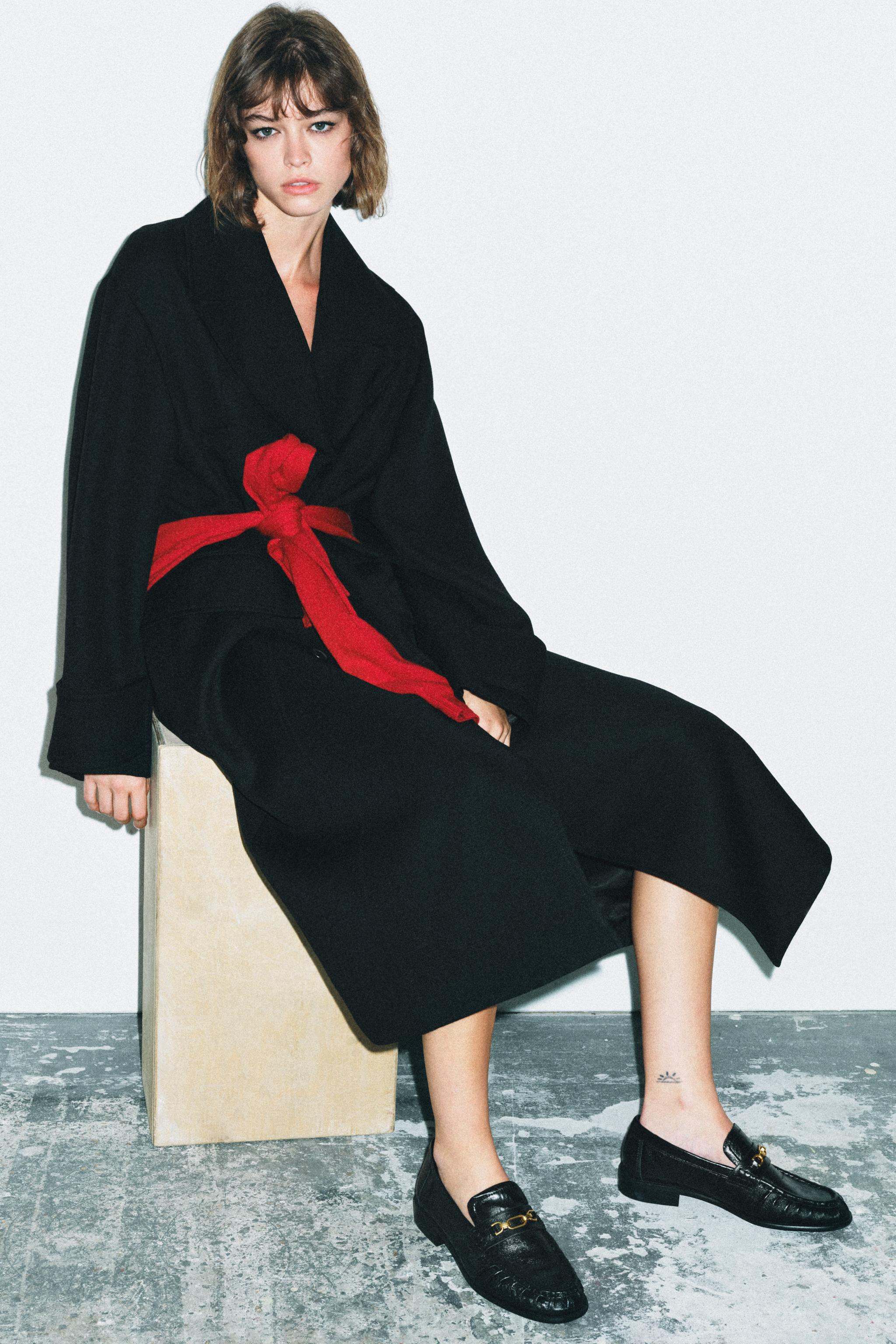 LEATHER LOAFERS WITH METAL ORNAMENT | Zara US