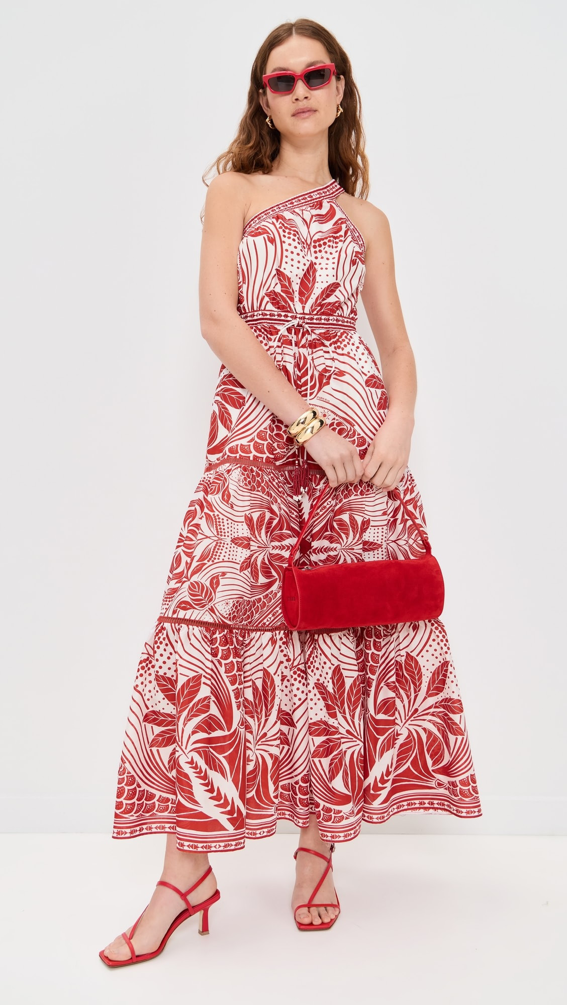 Monochrome Elegance Scarf Red Maxi Dress | Shopbop