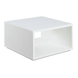 Convenience Concepts Northfield 32 in. White Medium Square Wood Coffee Table with Shelf R4-0431 | The Home Depot