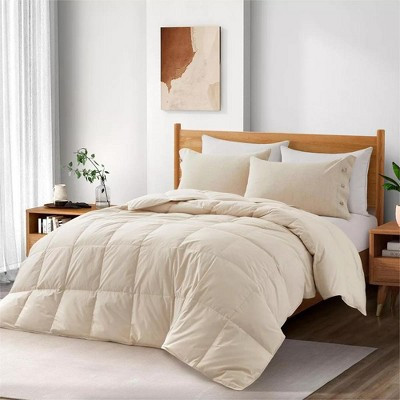 Puredown Organic Cotton Down Feather Comforter Duvet Insert, Off-white, Full/Queen | Target