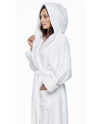 Women's Ankle Length Hooded Low Twist Soft Turkish Cotton Bathrobe | Macy's