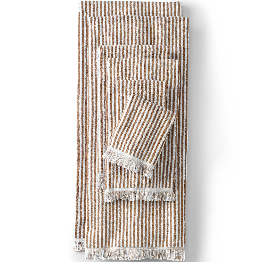 Cotton Yarn-dyed Stripe 6-Piece Bath Towel Set | Lands' End (US)