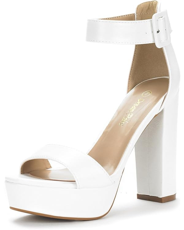 DREAM PAIRS Women's Hi-Lo High Heel Platform Pump Sandals | Amazon (US)