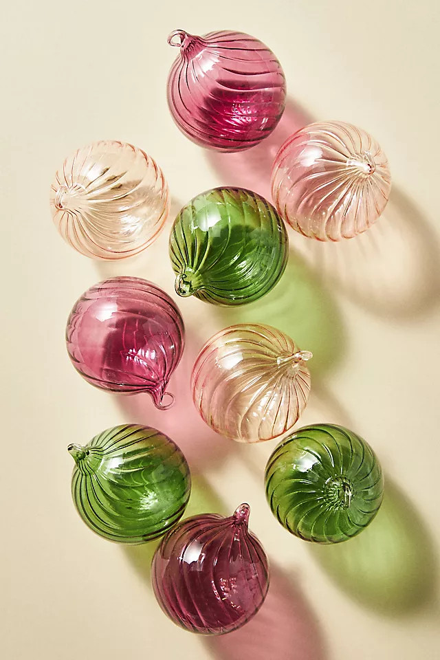 Swirled Glass Ball Ornaments, Set of 9 | Anthropologie (US)