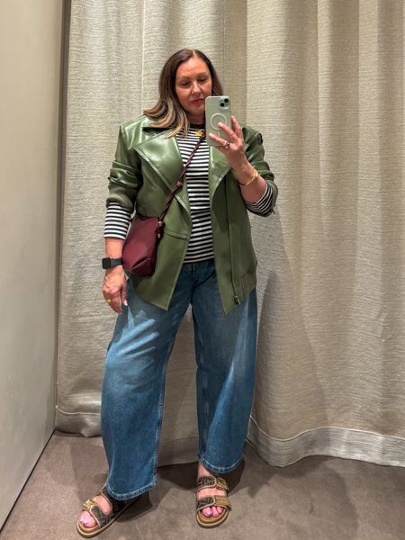 I dressed to impress! For the rain! And this jacket is major sale you lucky duckies!!! 
Green leather jacket. 

#LTKStyleTip #LTKMidsize #LTKOver40