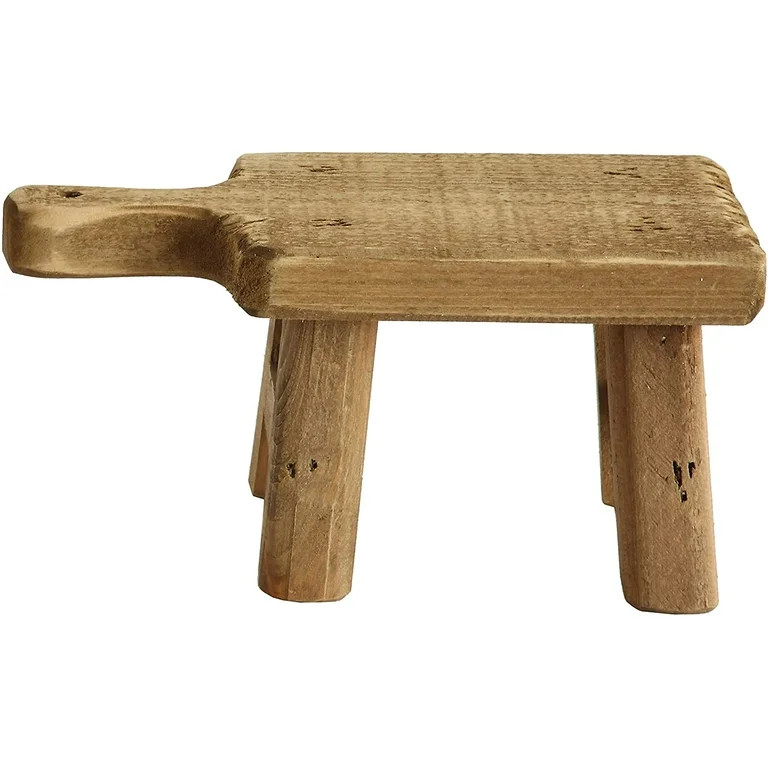 Creative Co-Op Rectangle Wood Pedestal with Handle, Small, Brown | Walmart (US)