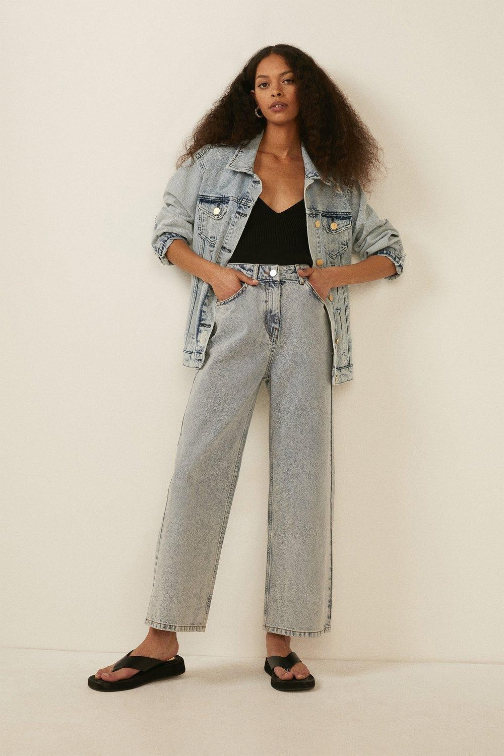 Organic Crop Wide Leg Jean | Oasis UK & IE