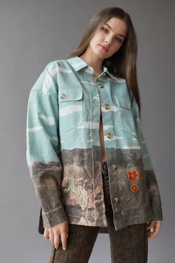 BDG Ashlyn Embellished Shirt Jacket | Urban Outfitters (US and RoW)