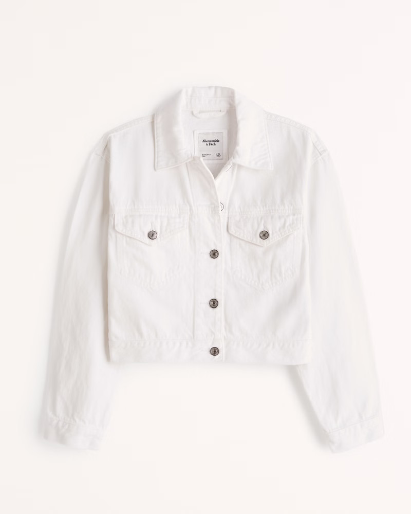 Drapey Cropped Denim Jacket | Abercrombie & Fitch (US)