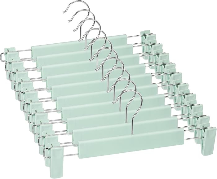 10 Pack Skirt Hangers，Pants Hangers with Clips，360 ° Swivel Hooks Space Saving Hangers for P... | Amazon (US)