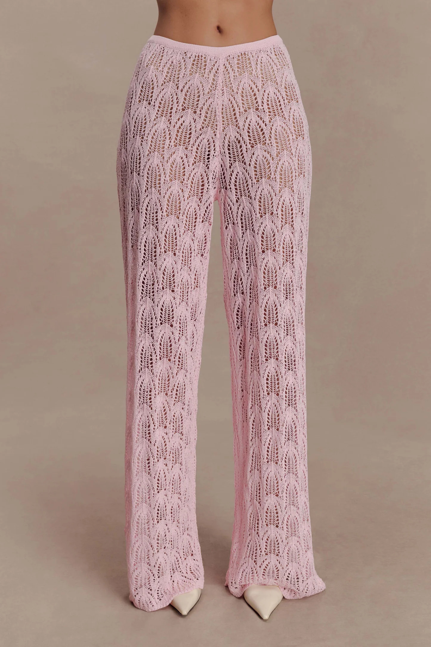 Glinda Crochet Pants - Baby Pink | Meshki UK