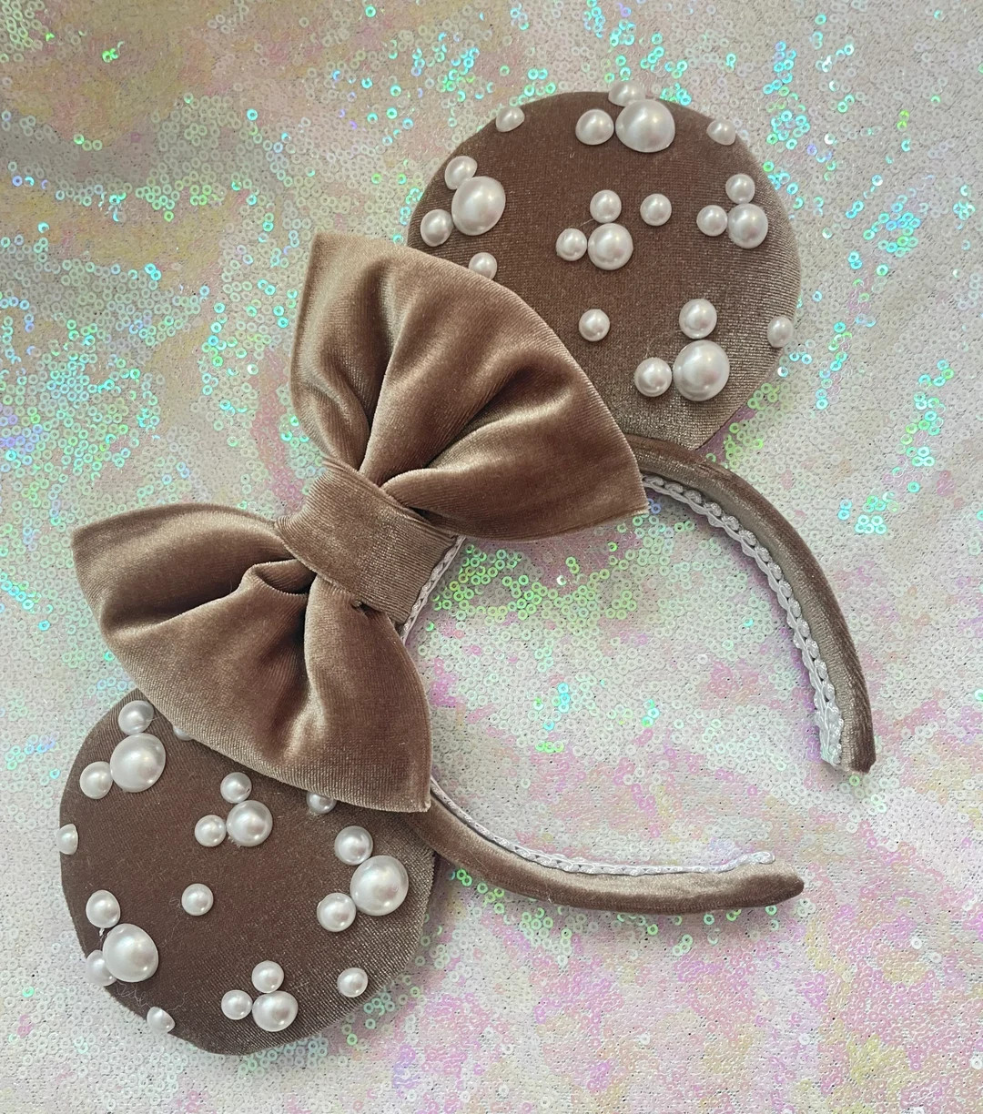 Sand Velvet Pearl Minnie Ears | Etsy (US)