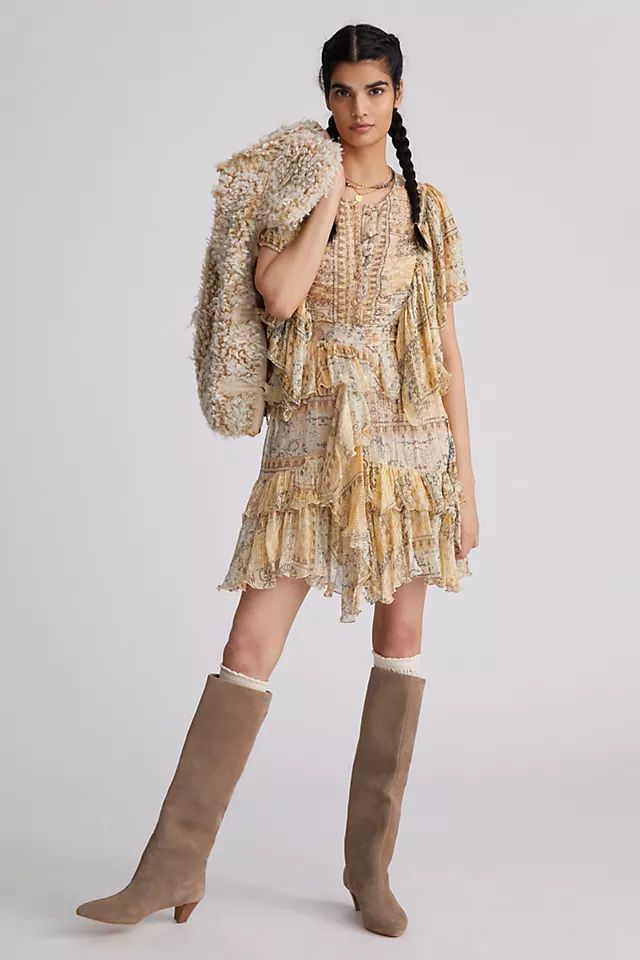 Ruffled Shimmer Mini Dress | Anthropologie (US)