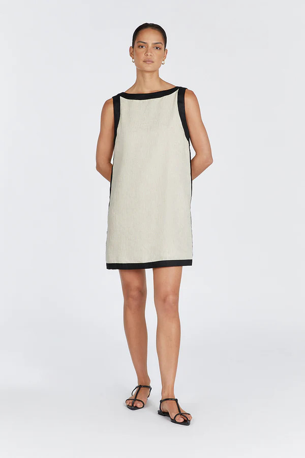 ZURI NATURAL LINEN MINI DRESS | DISSH