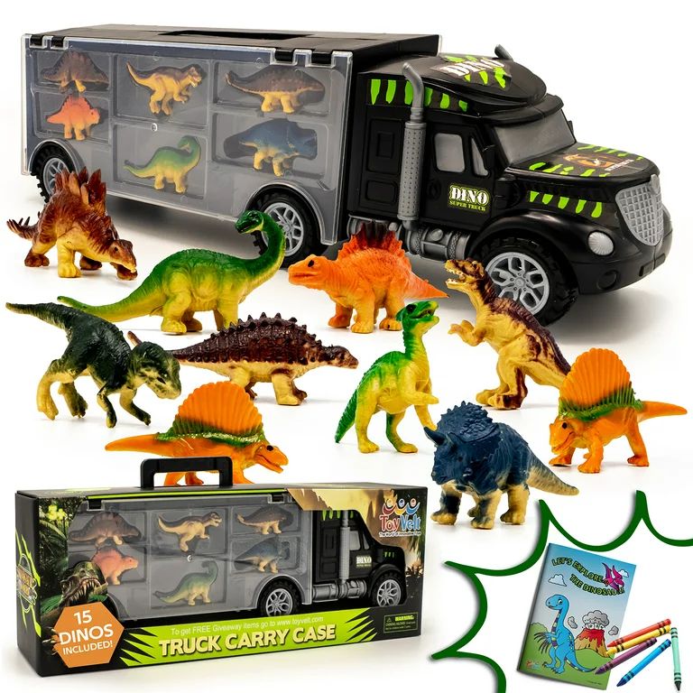 Toyvelt 15 Dinosaurs Transport Car Carrier Truck Toy With Dinosaur Toys Inside - The Best Dinosau... | Walmart (US)