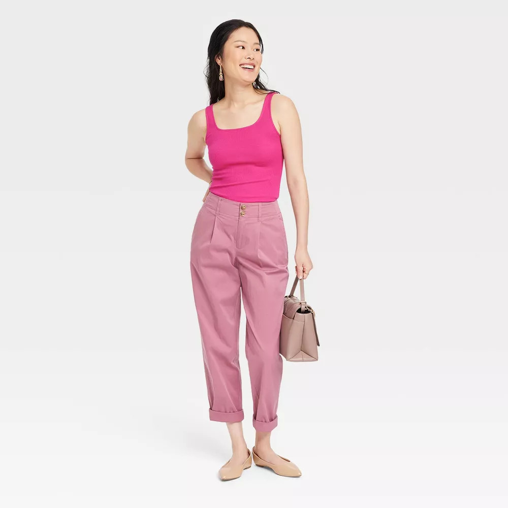 Women's Slim Fit Square Neck Tank Top - A New Day™ | Target