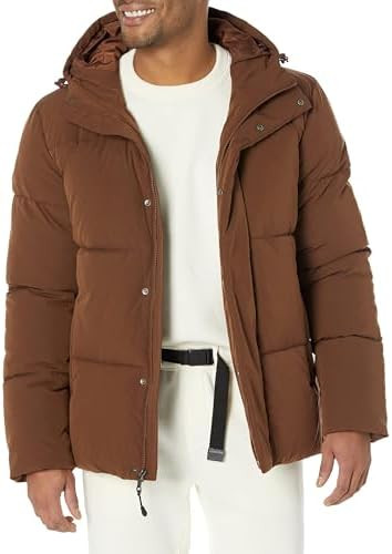 Amazon Essentials Mens Mid-Length Hooded Puffer Coat (Available in Big & Tall) | Amazon (US)