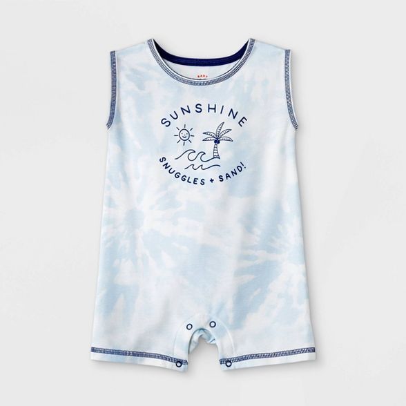 Baby Boys' Sunshine Tie-Dye Romper - Cat & Jack™ Gray | Target