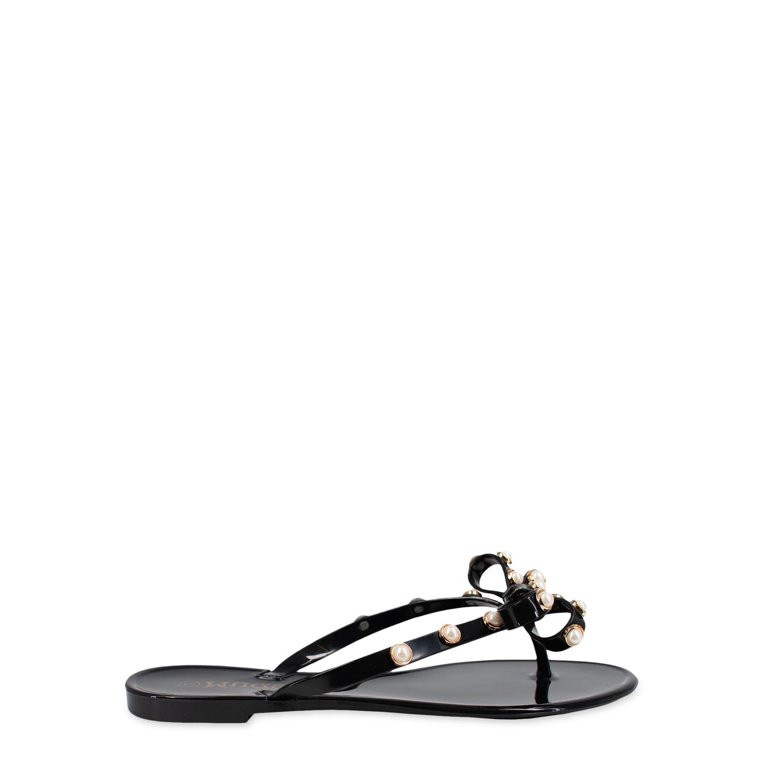 Mudd Women's Pearlescent Beads Jelly Flip Flop Sandals | Walmart (US)