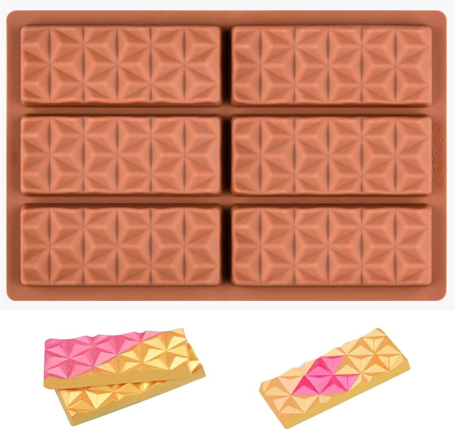 1 Pc Chocolate Bar Mold Deep Dubai Break Apart Candy Molds Thick Stuffed Silicone Molds for Filli... | Amazon (US)
