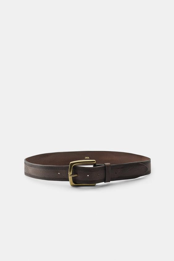 Zara - 100% Leather Belt - Dark Brown - 30 (Us 30) - Woman | Zara US