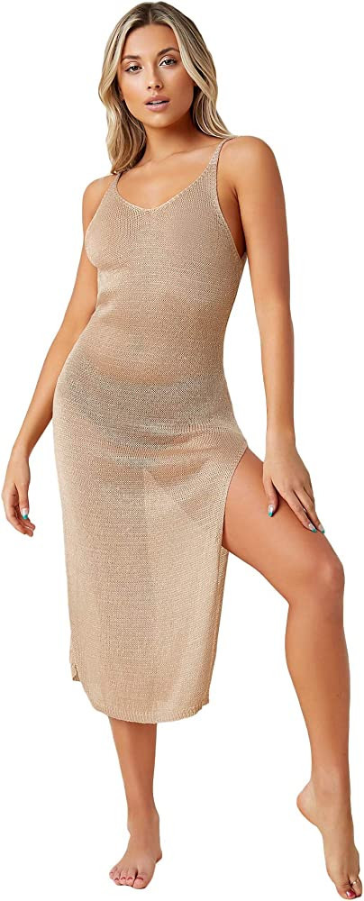 Gold Dress Metallic Dress beach vacation dress vacation style vacation wear vacation outfits | Amazon (US)