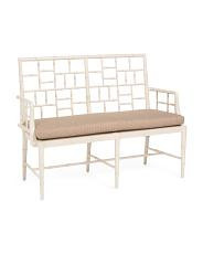 54x40x23in Belleville Mahogany Cane Performance Linen Settee | TJ Maxx