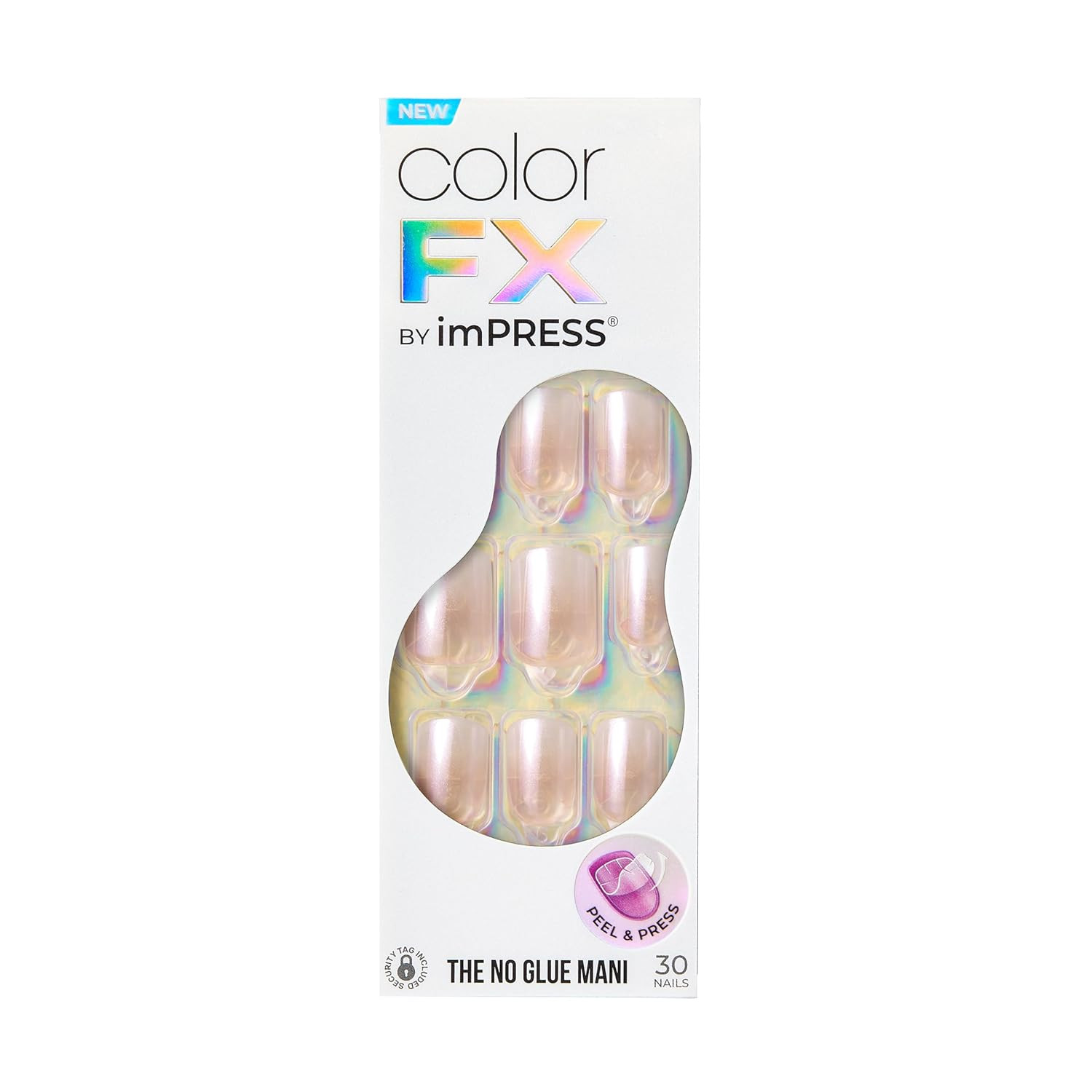 KISS colorFX by imPRESS Press On Nails, ‘Connection’, Solid White, Short Squoval, IMPROVED ad... | Amazon (US)