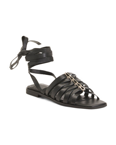 Leather Levelinn Wrap Around Flat Sandals | TJ Maxx