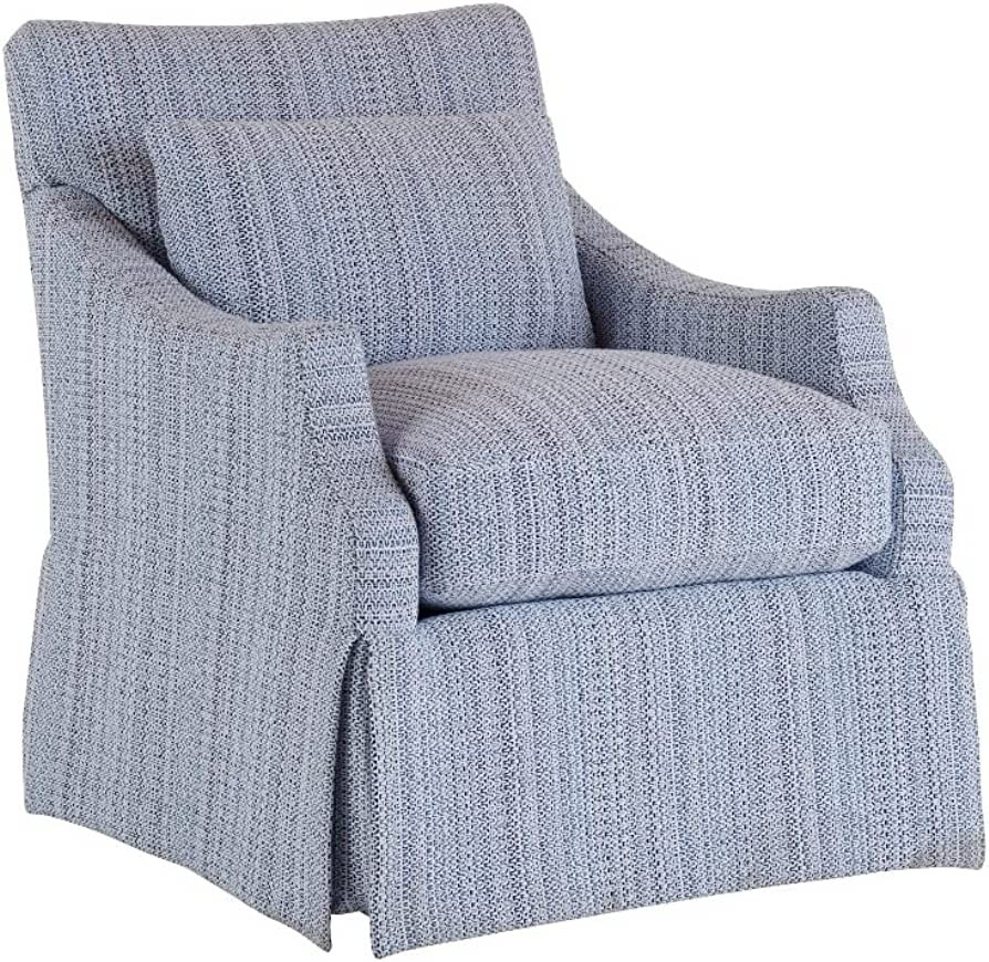 MAKLAINE Coastal Margaux Swivel Glider Fabric Chair in Blue Finish | Amazon (US)