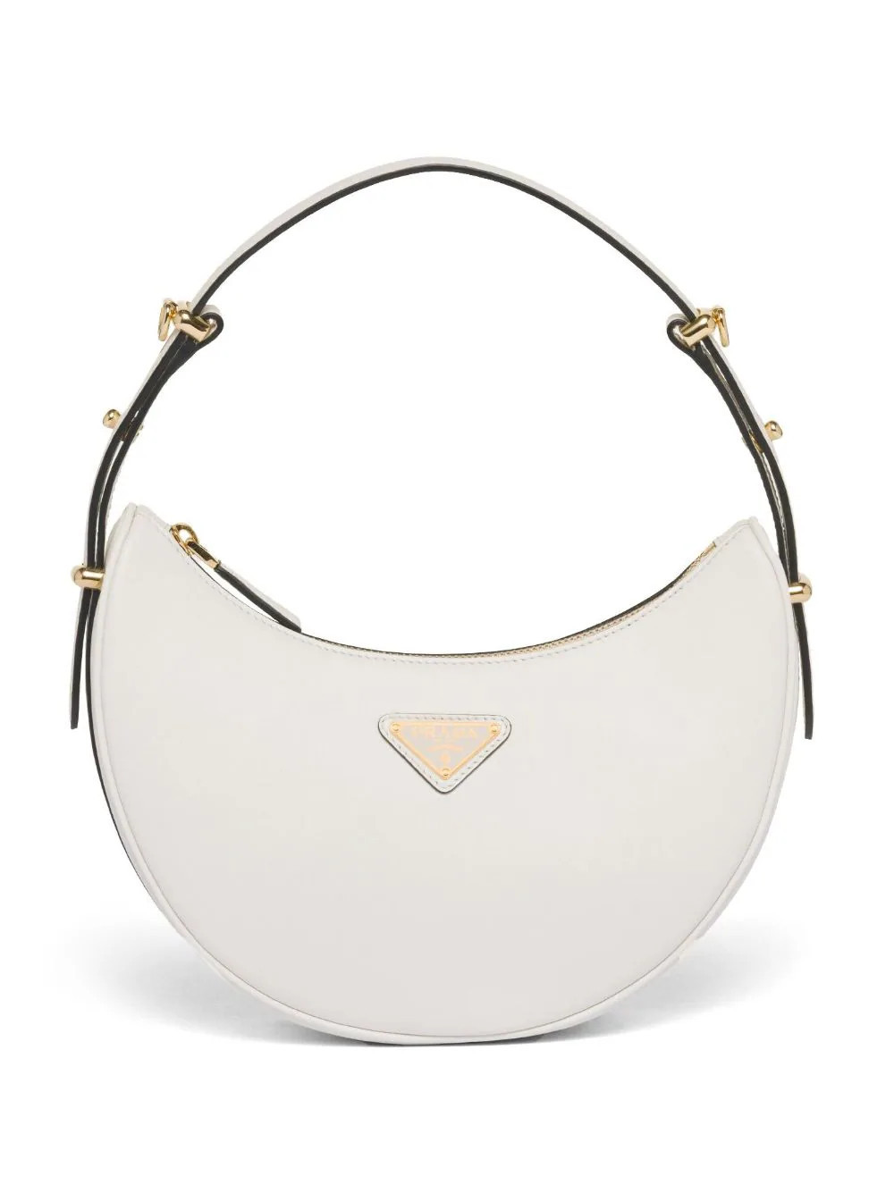 Prada Arqué leather shoulder bag - White | Farfetch Global