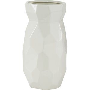 CosmoLiving by Cosmopolitan 11.95"H x 6.2"W White Ceramic Vase | Cymax