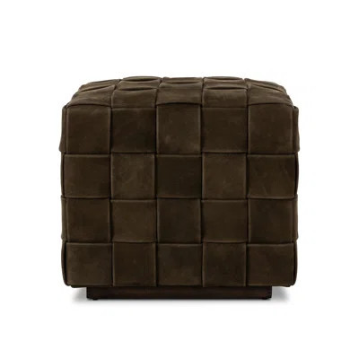 Flores Square Leather Standard Ottoman] | Perigold