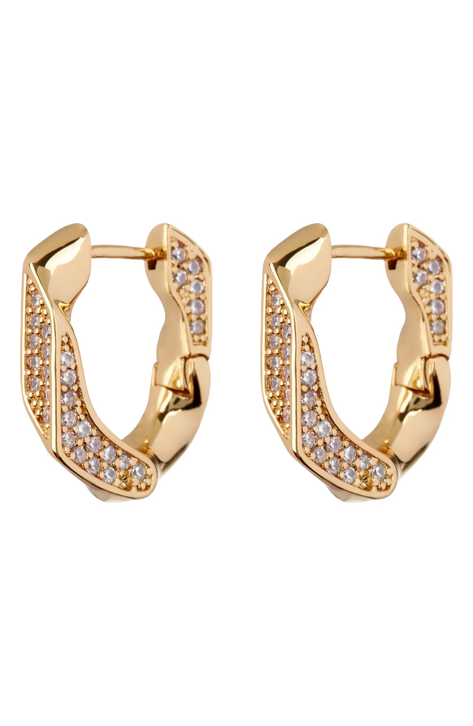 Pavé Cuban Link Hoop Earrings | Nordstrom