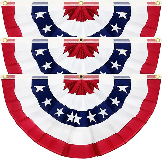 3 Pack USA 250th Anniversary American Pleated Fan Flag 4th of July Decorations, 1.5X3 Ft American... | Amazon (US)