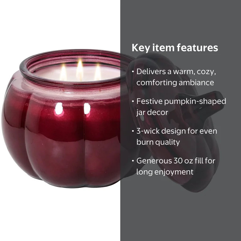 Better Homes & Gardens Sandalwood Harvest 3-Wick 30 oz Pumpkin Jar Candle | Walmart (US)