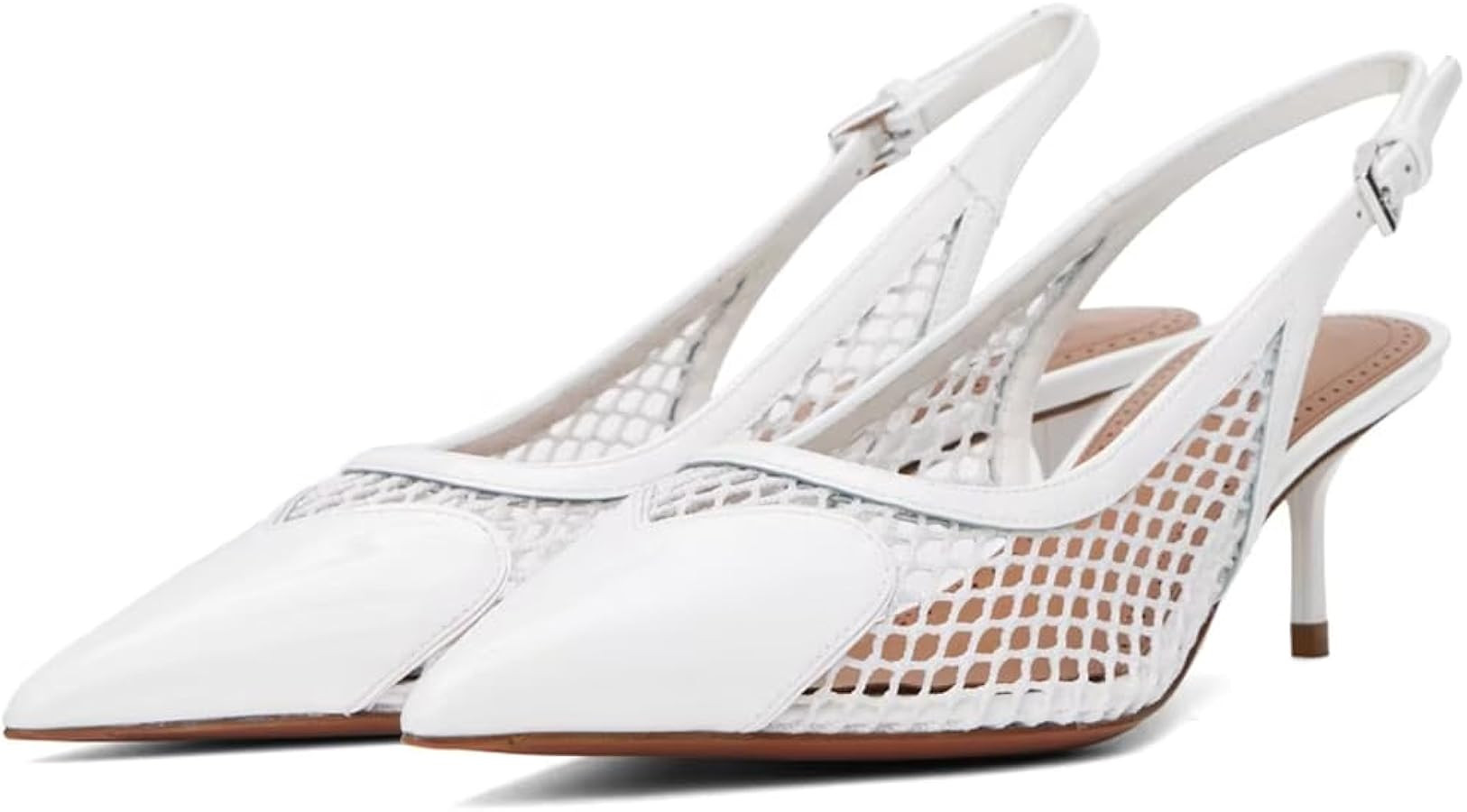 YIYA Women's Heart Slingback Heels Pumps Patent Leather Clear PVC Kitten Mid Heel Sexy Closed Poi... | Amazon (US)