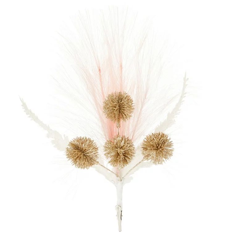 Pink Polyester Clip with Feathers Ornament 0.06lb, 11 in, by Holiday Time | Walmart (US)