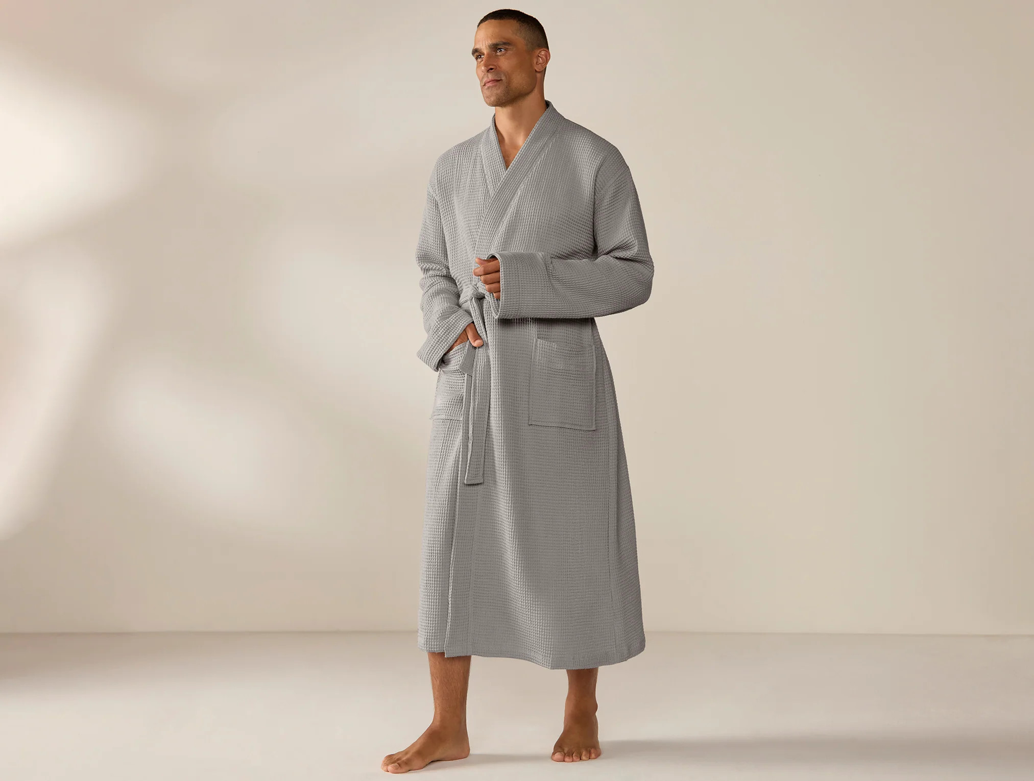 Unisex Organic Waffle Robe XS/Small Fog | Coyuchi | Coyuchi