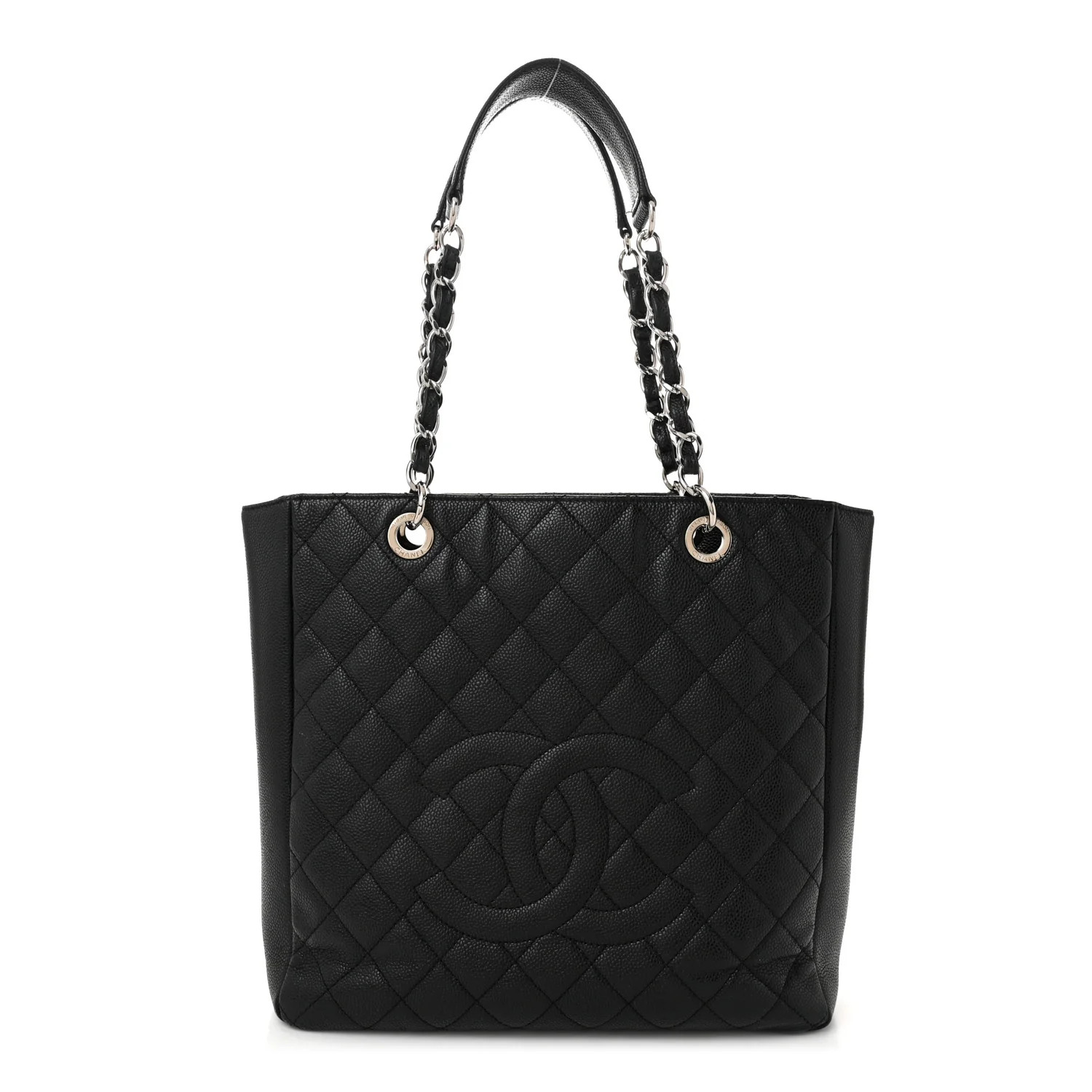 Caviar Quilted Vertical Grand Shopping Tote GST Black | FASHIONPHILE (US)