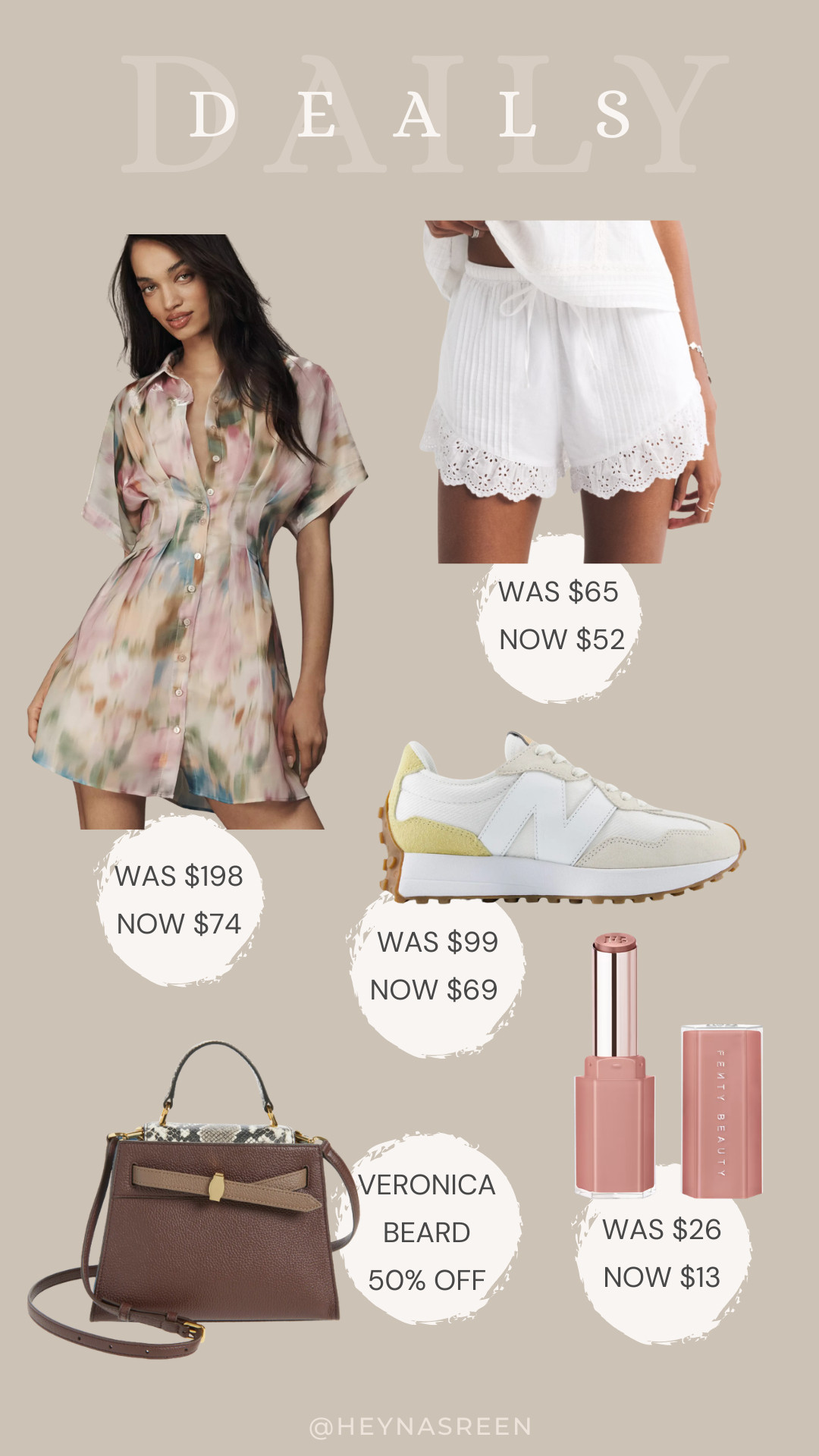 Daily Deals on Anthropologie dress, Abercrombie shorts, Veronica Beard bag, New Balance 327 sneaker, and Fenty Beauty gloss bomb 

 

#LTKSaleAlert